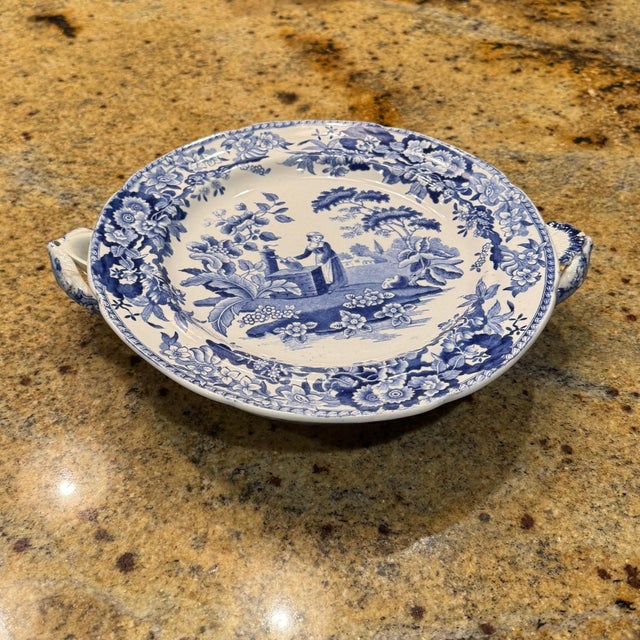 Early 19th Century Antique Spode "Girl at the Well" Warming Plate c.1830 For Sale - Image 5 of 10