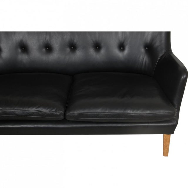 AV5 2-Seater Sofa in Black Leather by Arne Vodder For Sale - Image 14 of 18