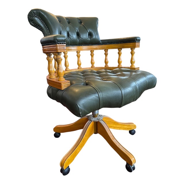 Vintage Captains Desk Chair For Sale