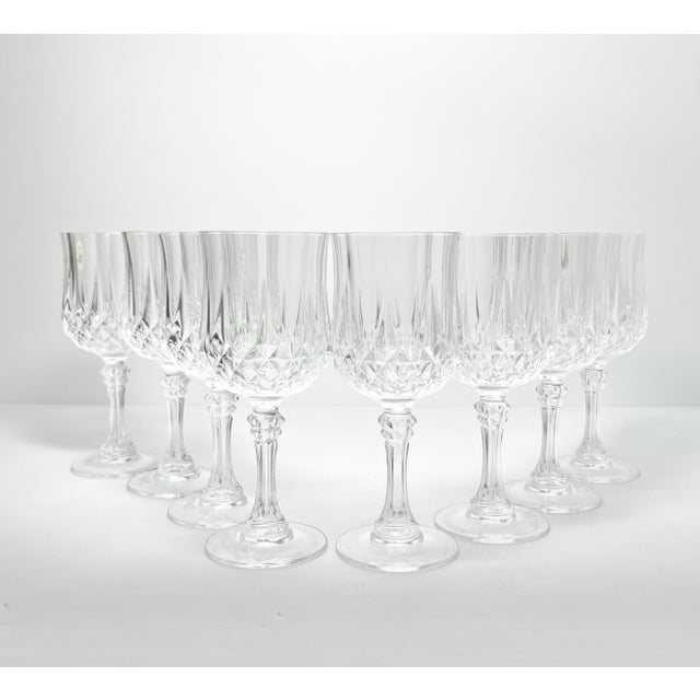 Cristal d’Arques “Longchamp” Set of 8 Crystal Wine Glasses 6 1/2” 6oz w/Boxes Excellent condition. No chips, cracks, or...