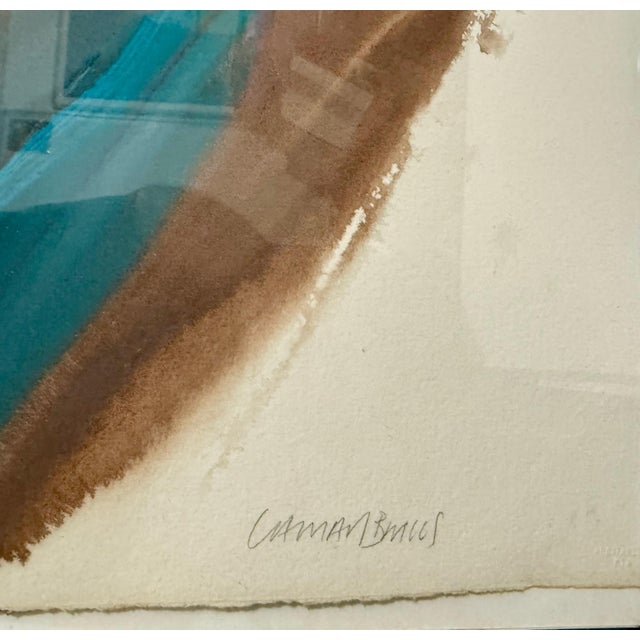 Brown Lamar Briggs, Modernist Abstract Expressionist Color Field Watercolor Painting Lamar Briggs, c.1980s For Sale - Image 8 of 8