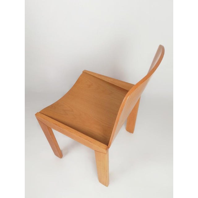 1970s Curved Plywood Dining Chairs attributed to Molteni in the style of Scarpa, Italy, 1970s, Set of 6 For Sale - Image 5 of 18