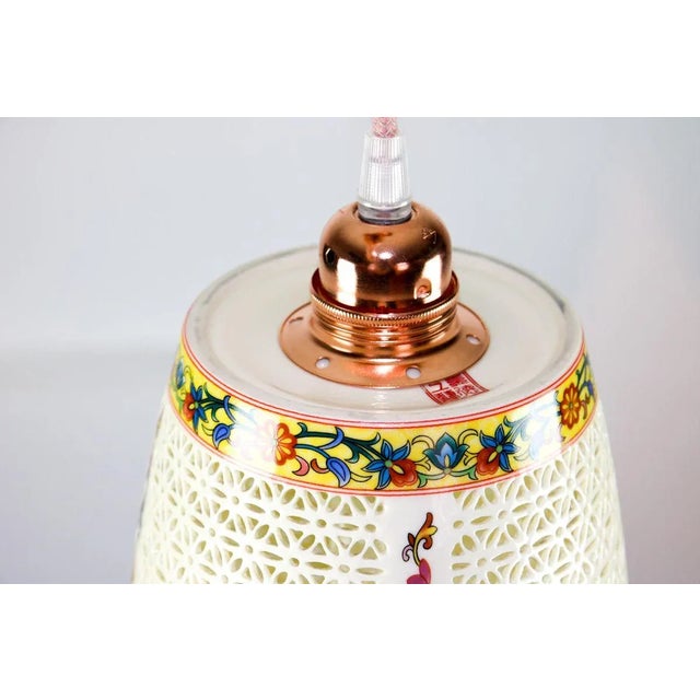 Oriental Ceramic Pendant Lamp, 1980s For Sale - Image 11 of 13