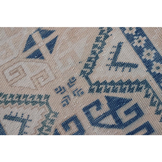 Vintage Oushak Turkish Runner With Geometric Design in Navy Blue 2'5 X 9'8 For Sale - Image 10 of 10