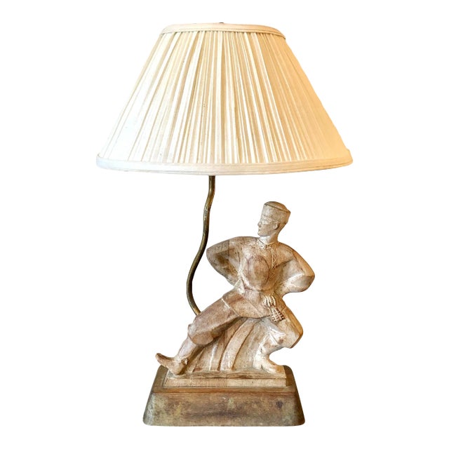 Vintage Heifetz Hand Carved Russian Cossack Table Lamp For Sale