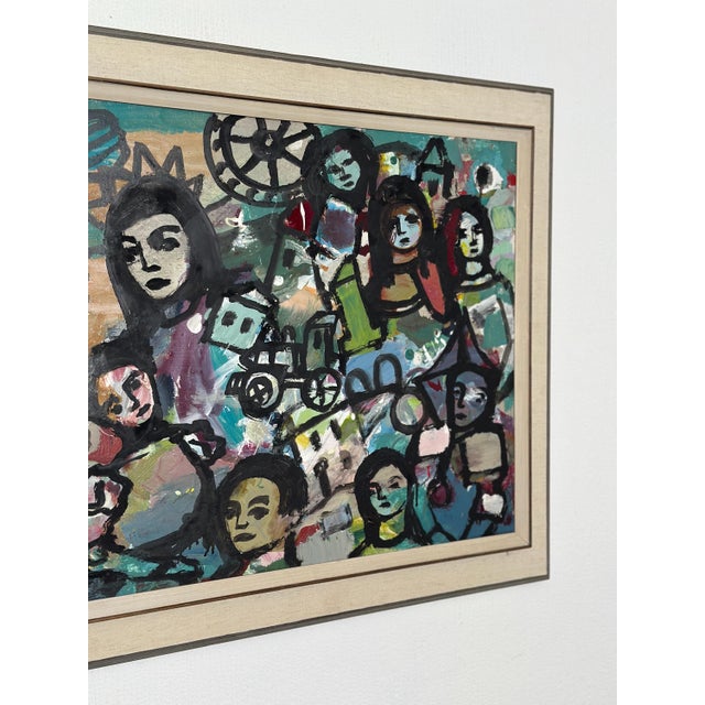 Erik Heinertz, Collective with Youthful Face, 1960s, Oil on Panel, Framed For Sale - Image 5 of 17