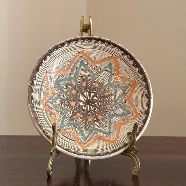 Traditional Romanian Handcrafted Horezu Decorative Plate For Sale - Image 12 of 18