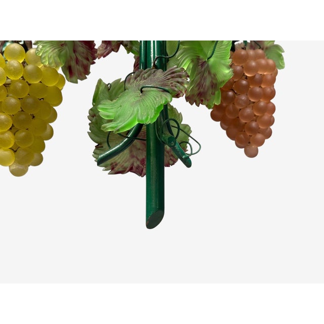 Green Italian Modern, Murano Glass, Art Glass, Grape Bunch Pendant Light, Italy, 1950s For Sale - Image 8 of 10