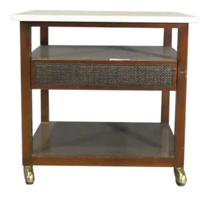Eclectic 1960s Harvey Probber Style Mid-Century Modern Marble Top Rolling Stand
