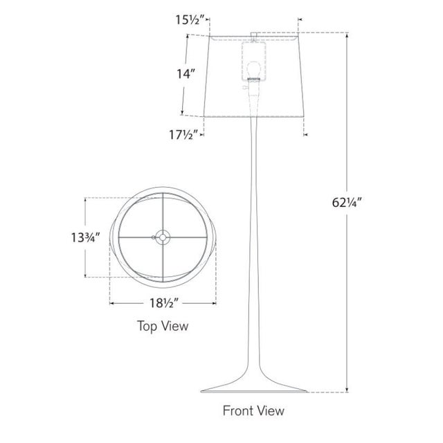 Visual Comfort Barbara Barry for Visual Comfort Signature Oscar Large Sculpted Floor Lamp in Aged Iron with Linen Shade For Sale - Image 4 of 4