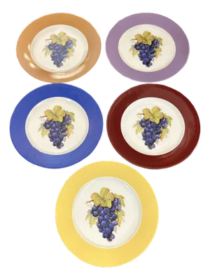 Philippe Deshoulieres Limoge France Porcelain Medium Size Plates Signed Set of 5