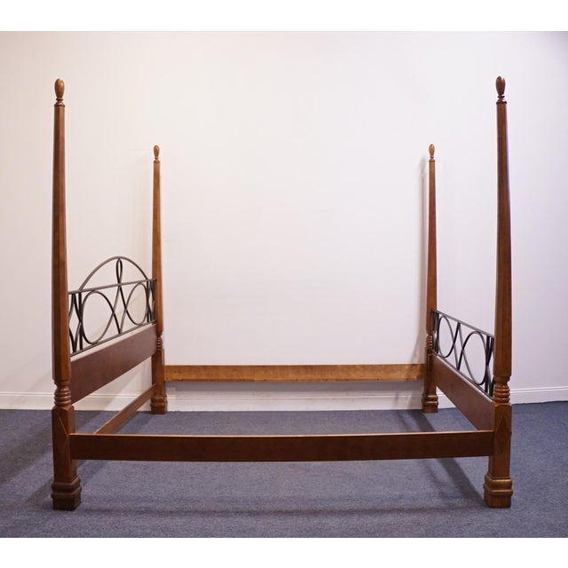 Late 20th Century Alexander Julian Home Colours Collection Cherry Early American Traditional King Size Four Poster Bed For Sale - Image 5 of 9