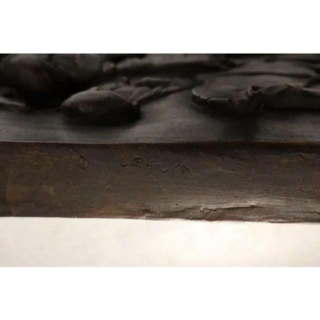 Chocolate Large Roman or Greek Battle Scene Heavy Fiberglass Plaque Bronze Patina For Sale - Image 8 of 10