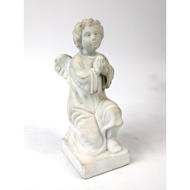 1950s 1950s Solid Marble Hand Carved Angel For Sale - Image 5 of 5