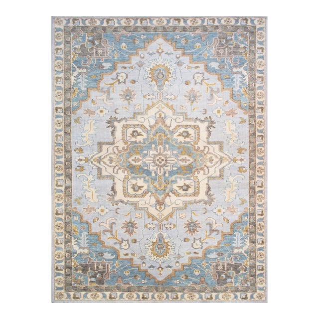 Pasargad Home Serapi L. Blue Wool Area Rug, 9'10'' X 13'11'' For Sale