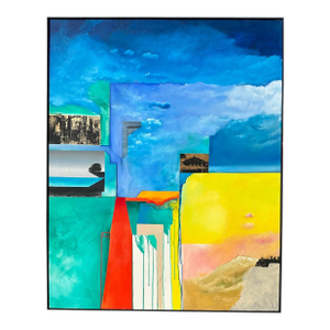 Abstract Mixed Media Painting and Collage on Canvas by Anthony Louis Popcheff
