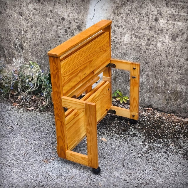 Folding Serving Table in Scandinavian Pine, 1970s For Sale - Image 13 of 18