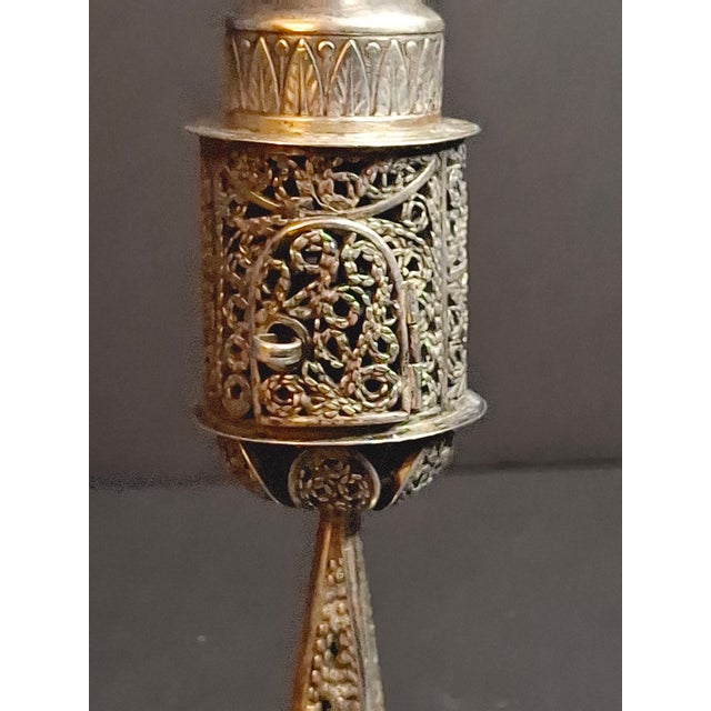 Silver Antique Imperial 84 Silver Besamim Spice Tower Fabergé Kf Judaica 134g For Sale - Image 8 of 16