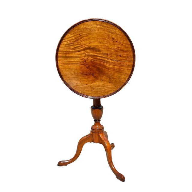 Late 18th Century Antique Queen Anne Mahogany Dish Top Kettle Stand - Tilt Top Tea Table For Sale - Image 11 of 11