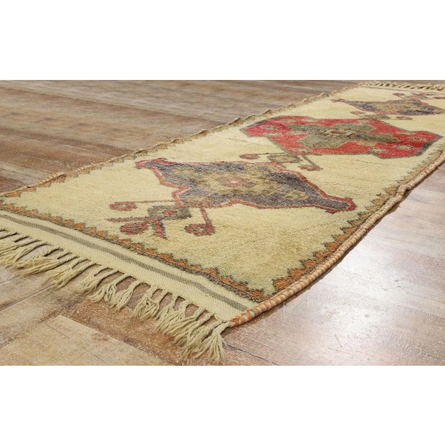 Textile Vintage Kurdish Tribal Rug - 03'04 X 10'07 For Sale - Image 7 of 9