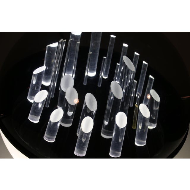 Black Space Age Sculptural Globe-Shaped Table Lamp by Gaetano Missaglia, Italy, 1970s For Sale - Image 8 of 10