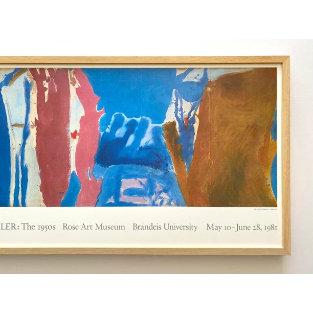 Mid-Century Modern Helen Frankenthaler Vintage 1981 Abstract Expressionist Fine Art Lithograph Print Framed Large Exhibition Poster " Open Wall " 1952 For Sale - Image 3 of 12