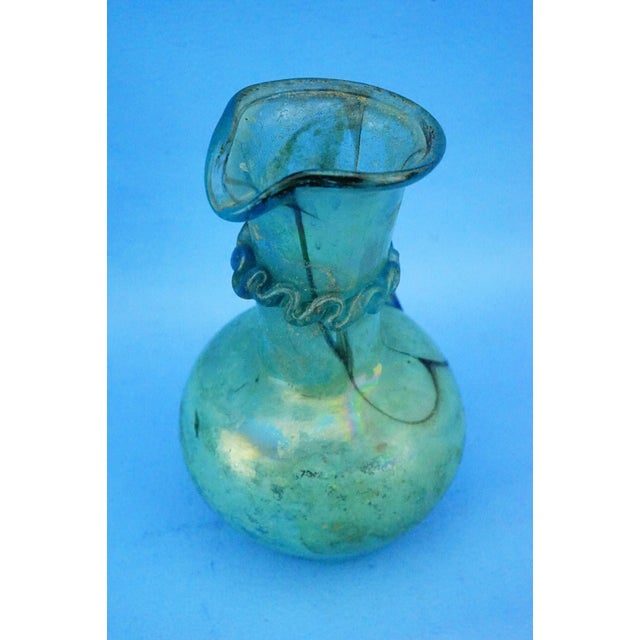 Iridescent Scavo Murano Glass Vase Jug attributed to Cenedese / Toso, 1960s For Sale - Image 11 of 18
