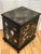 Late 20th Century Chinese Lacquered Hardstone & Soapstone Inlay Chinoiserie Cabinet Bird & Floral Motif For Sale - Image 4 of 9