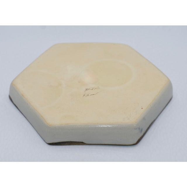 1950s Handcrafted Ken Edwards Studio Ceramic Wall Plate Tonala Mexico Folk Art Pottery For Sale - Image 5 of 6