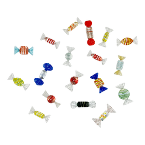 Vintage Murano Style Blown Glass Wrap Candies Set of 18