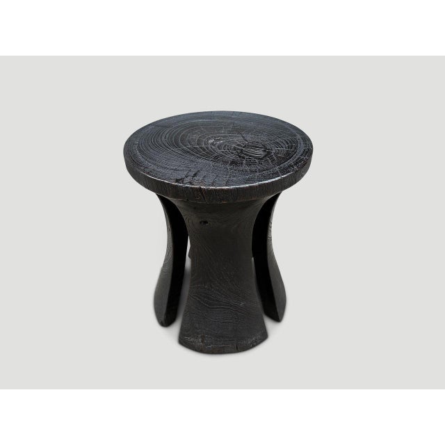 Contemporary Andrianna Shamaris Sculptural Teak Wood Side Table or Stool For Sale - Image 3 of 5