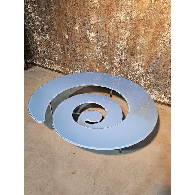Italian Spiral Glass Coffee Table, 1990s, in Very Good conditions. Designed 1990 to 1999 This piece has an attribution...