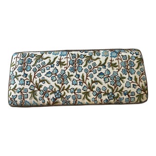 Bench/Window Seat Pillow - Custom Linen and Crewel For Sale