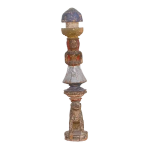 Rare 1850's Indian Ceremonial Carved Post