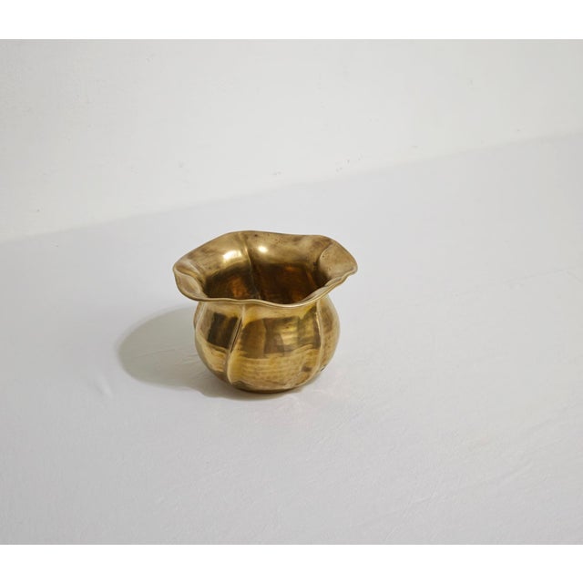 Mid-Century Modern Mid-Century Modern Hand-Hammered Brass Vase by Cognolato, Italy, 1950s For Sale - Image 3 of 17
