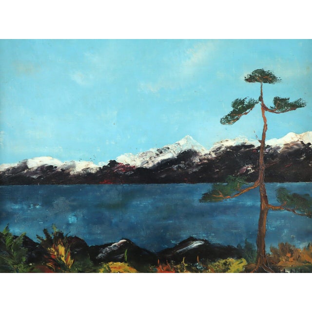 Mid-Century Modern 'The Last Pine' Swedish Expressive Landscape Oil Painting, Framed For Sale - Image 10 of 11