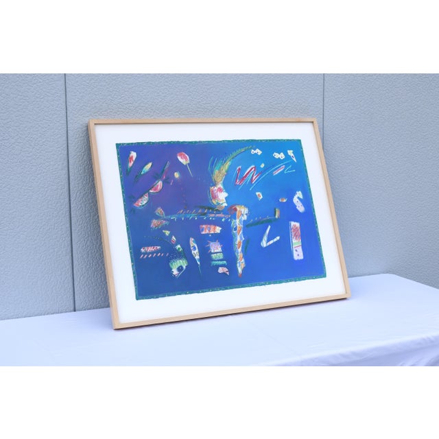 Wood 1980's Val Rossman Neighbors Abstract Expressionism Pastel Artwork One-of-a-Kind For Sale - Image 7 of 17