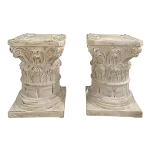 Columns Pedestal Stand or Side Table in the Neoclassical Design- a Pair