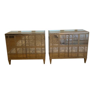 Drexel Heritage Mirrored Nightstands- Set of 2 For Sale