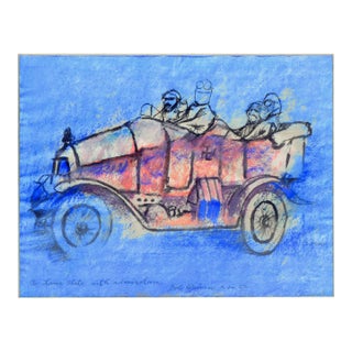 Wwii Pilot Dilbert in a Touring Car by Robert Osborn B For Sale