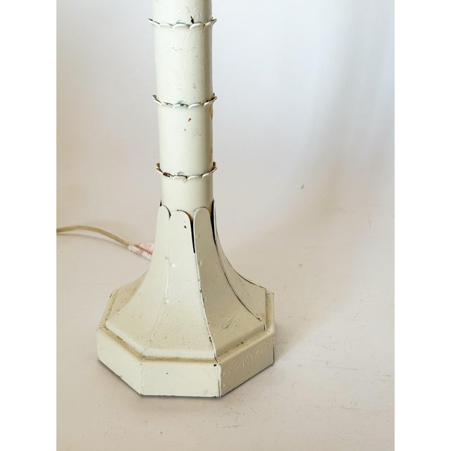 Metal Vintage Hollywood Regency Italian Palm Tree Tole Lamps, a Pair For Sale - Image 7 of 16