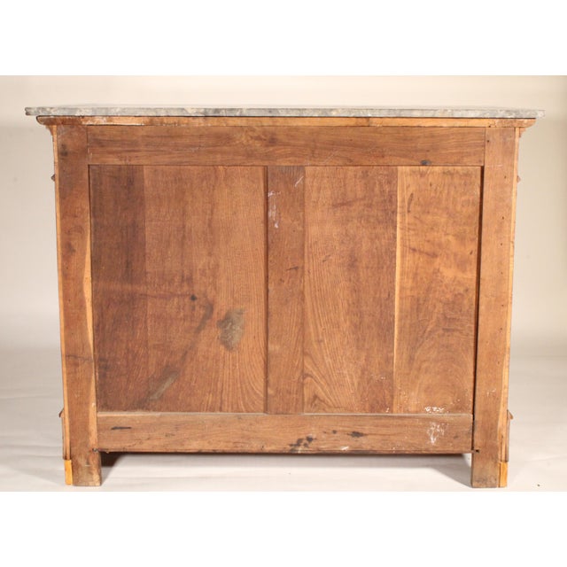 Antique Louis Philippe Style Burl Walnut Chest of Drawers With Marble Top For Sale - Image 10 of 11
