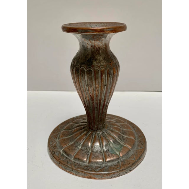 Vintage Copper Pewter Forged Candleholder For Sale - Image 9 of 9