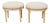 Pair of French Neoclassical Style Bleached Wood Stools with New Upholstery For Sale