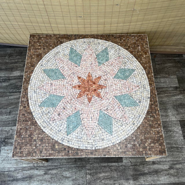 Metal Postmodern Modern Mosaic Top Coffee Table. Circa 1980s For Sale - Image 7 of 18