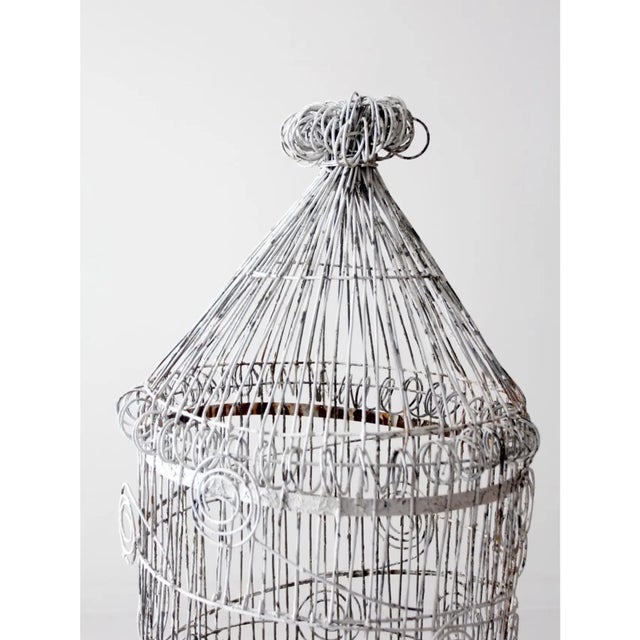 Antique Victorian XL White Birdcage For Sale - Image 4 of 12