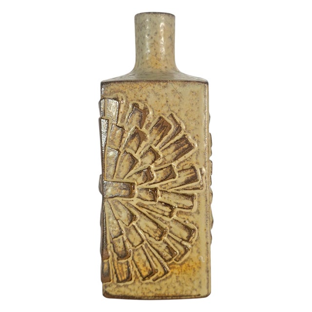 Mid-Century Modern 1960s Otagiri Omc Japanese Sunburst Stoneware Bud Vase For Sale - Image 3 of 10