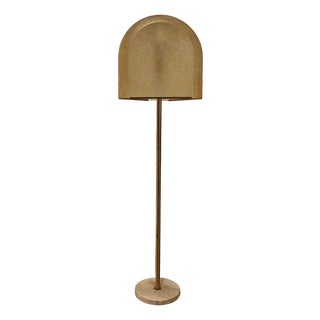 Floor Lamp in Brass and Fiberglass by Salvatore Gregorietti for Lamperti, 1960s For Sale