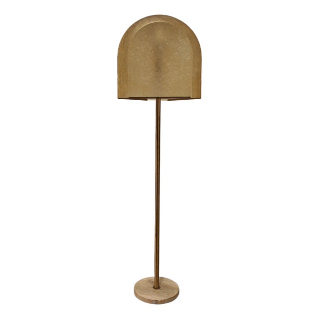 Floor Lamp in Brass and Fiberglass by Salvatore Gregorietti for Lamperti, 1960s For Sale