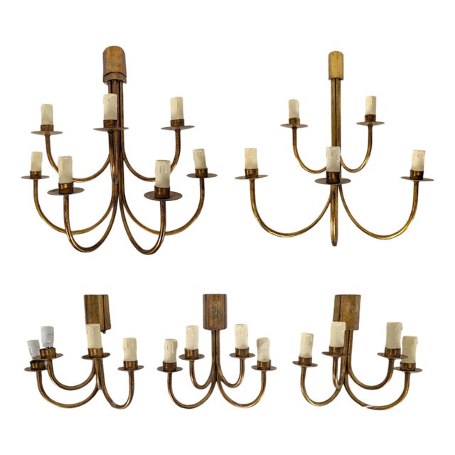 Vintage Wall Lights from DLG Royere, Set of 5 For Sale